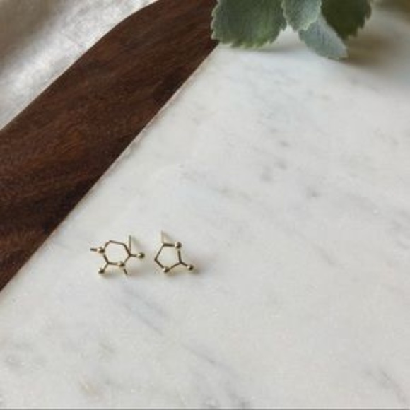 Jewelry - Caffeine Molecule Coffee Stud Earrings